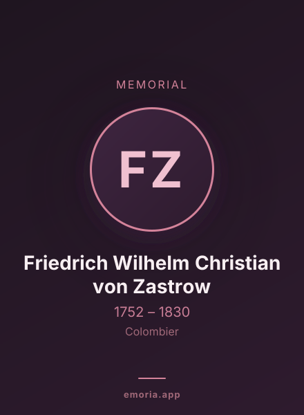 Memorial portrait of Friedrich Wilhelm Christian von Zastrow