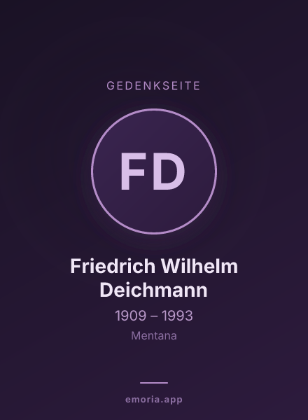 Gedenkportrait von Friedrich Wilhelm Deichmann