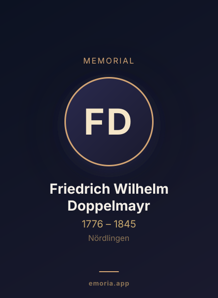Memorial portrait of Friedrich Wilhelm Doppelmayr