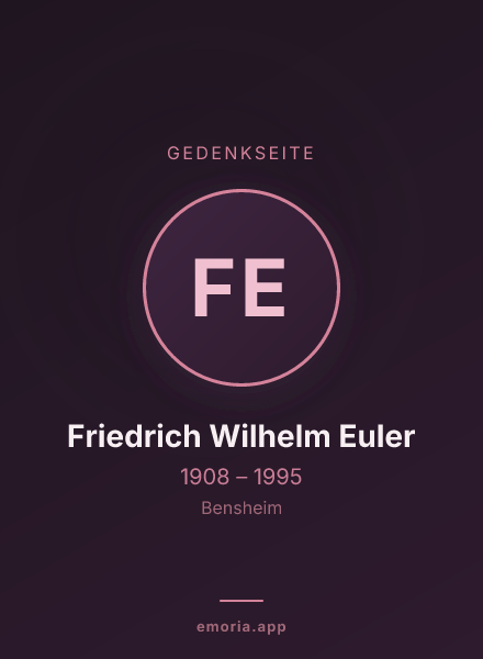 Gedenkportrait von Friedrich Wilhelm Euler