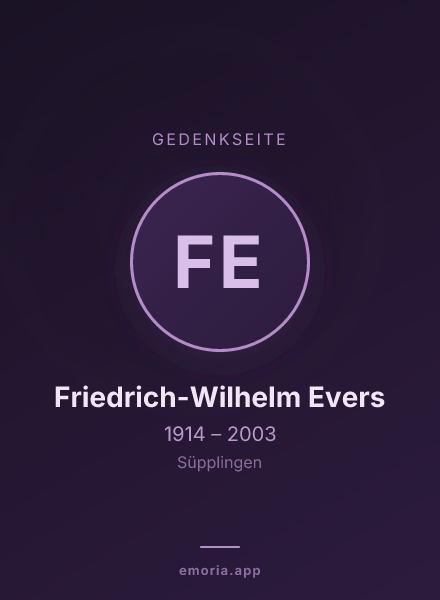 Gedenkportrait von Friedrich-Wilhelm Evers