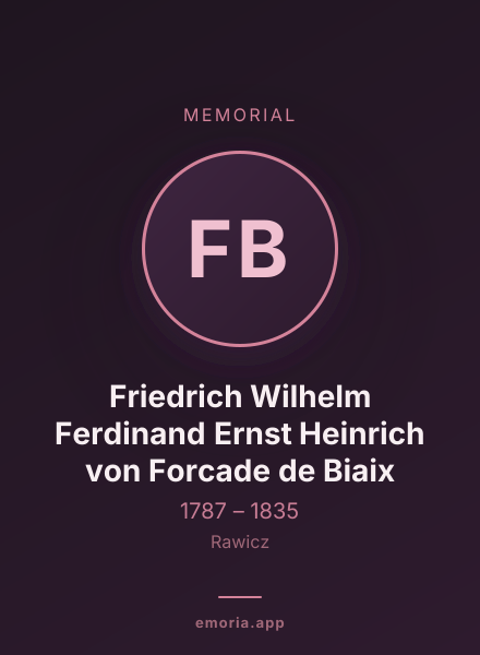 Memorial portrait of Friedrich Wilhelm Ferdinand Ernst Heinrich von Forcade de Biaix