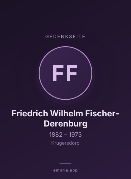 Gedenkportrait von Friedrich Wilhelm Fischer-Derenburg