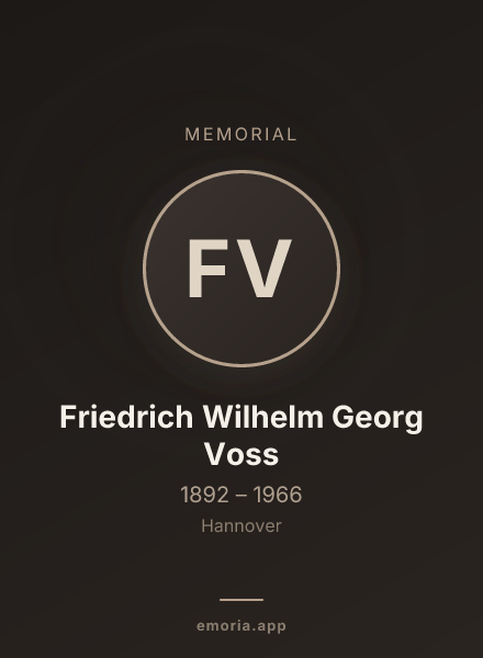Memorial portrait of Friedrich Wilhelm Georg Voss