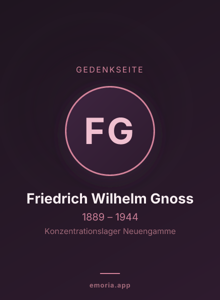 Gedenkportrait von Friedrich Wilhelm Gnoss