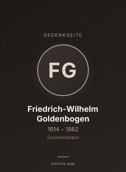 Gedenkportrait von Friedrich-Wilhelm Goldenbogen
