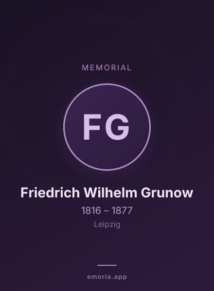 Memorial portrait of Friedrich Wilhelm Grunow