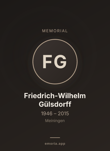 Memorial portrait of Friedrich-Wilhelm Gülsdorff