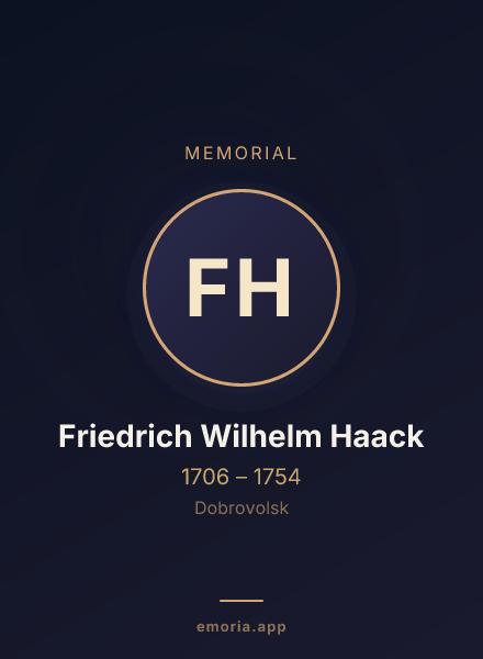 Memorial portrait of Friedrich Wilhelm Haack