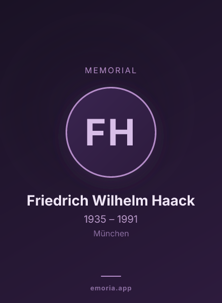 Memorial portrait of Friedrich Wilhelm Haack