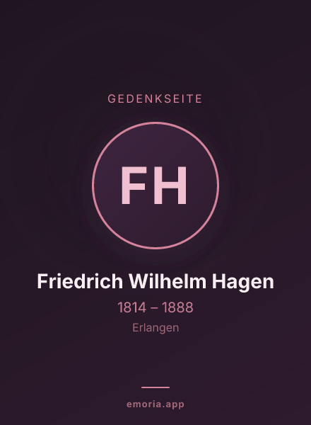 Gedenkportrait von Friedrich Wilhelm Hagen
