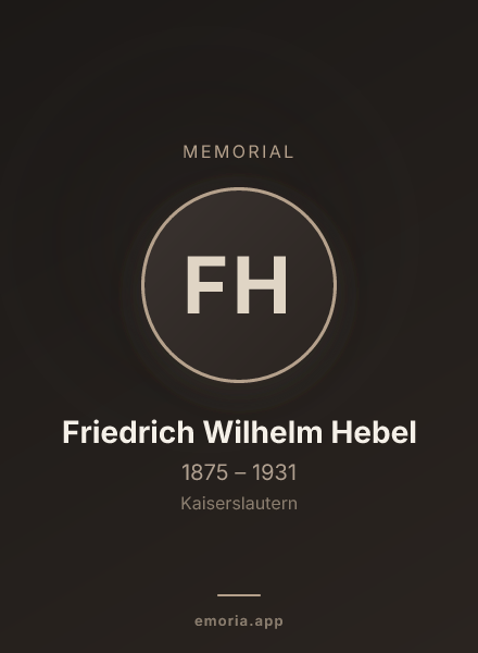 Memorial portrait of Friedrich Wilhelm Hebel