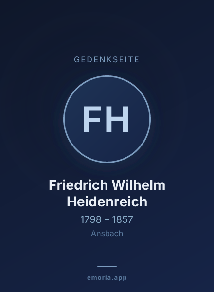 Gedenkportrait von Friedrich Wilhelm Heidenreich