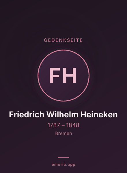 Gedenkportrait von Friedrich Wilhelm Heineken