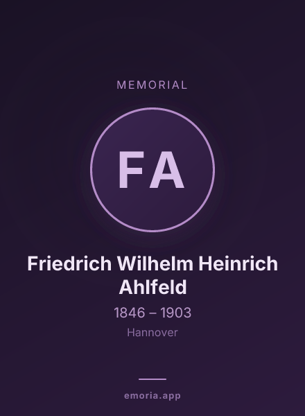 Memorial portrait of Friedrich Wilhelm Heinrich Ahlfeld