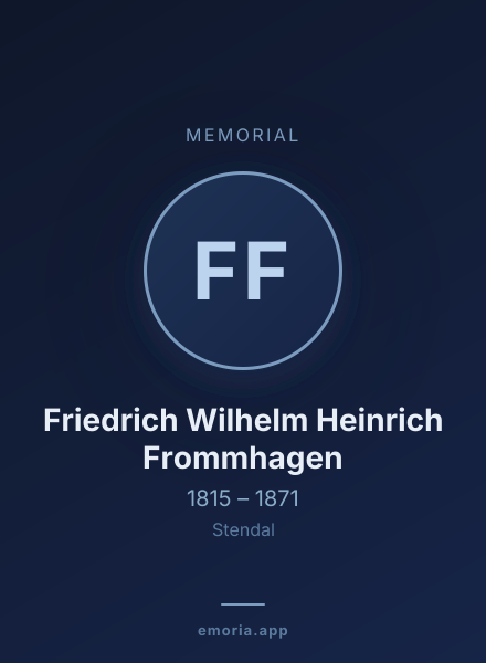 Memorial portrait of Friedrich Wilhelm Heinrich Frommhagen