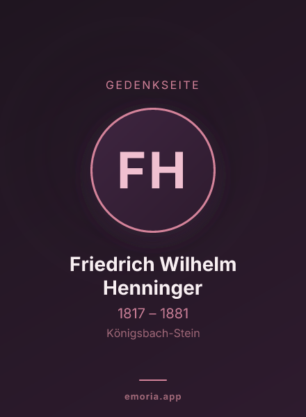 Gedenkportrait von Friedrich Wilhelm Henninger