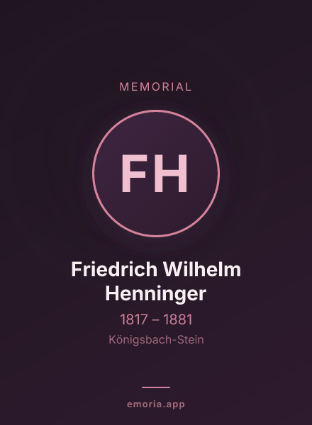 Memorial portrait of Friedrich Wilhelm Henninger