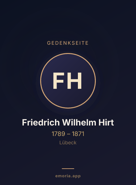 Gedenkportrait von Friedrich Wilhelm Hirt