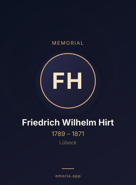 Memorial portrait of Friedrich Wilhelm Hirt