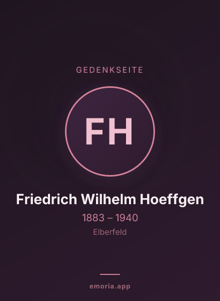 Gedenkportrait von Friedrich Wilhelm Hoeffgen