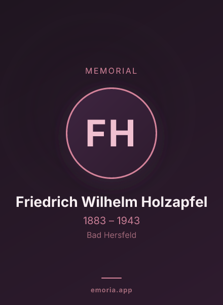 Memorial portrait of Friedrich Wilhelm Holzapfel