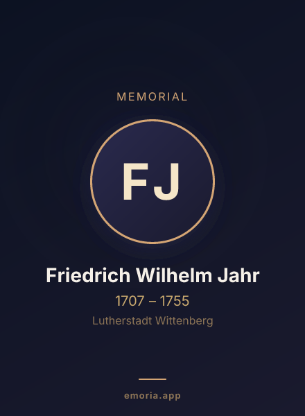 Memorial portrait of Friedrich Wilhelm Jahr