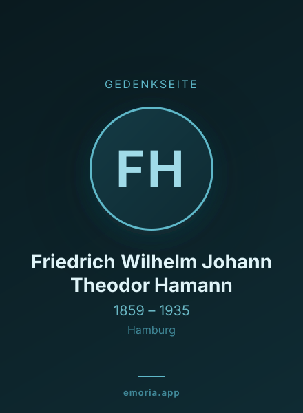 Gedenkportrait von Friedrich Wilhelm Johann Theodor Hamann