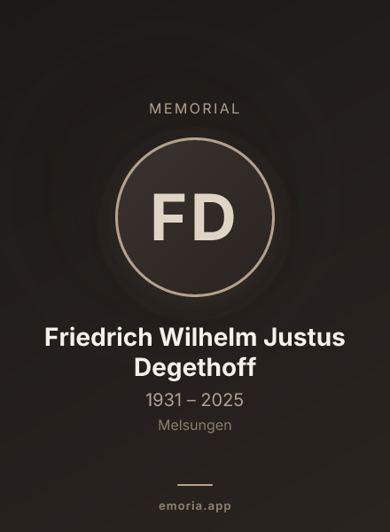 Memorial portrait of Friedrich Wilhelm Justus Degethoff