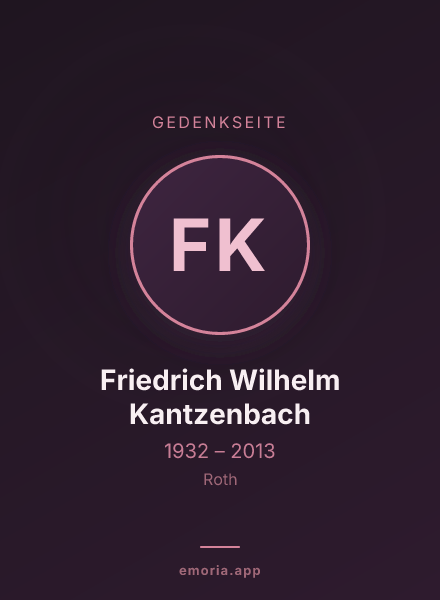 Gedenkportrait von Friedrich Wilhelm Kantzenbach
