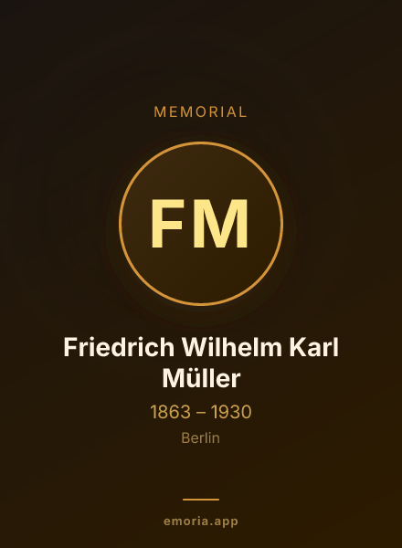 Memorial portrait of Friedrich Wilhelm Karl Müller