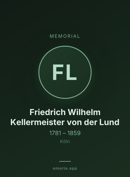 Memorial portrait of Friedrich Wilhelm Kellermeister von der Lund