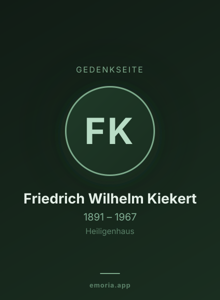Gedenkportrait von Friedrich Wilhelm Kiekert