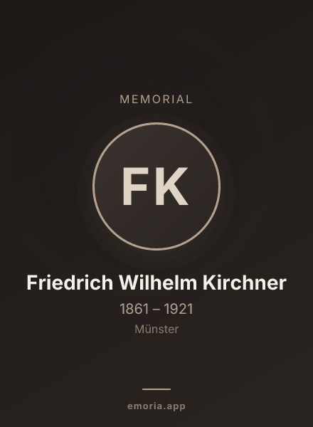 Memorial portrait of Friedrich Wilhelm Kirchner