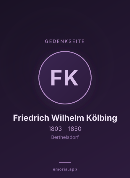 Gedenkportrait von Friedrich Wilhelm Kölbing