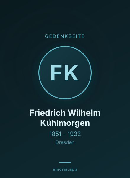 Gedenkportrait von Friedrich Wilhelm Kühlmorgen