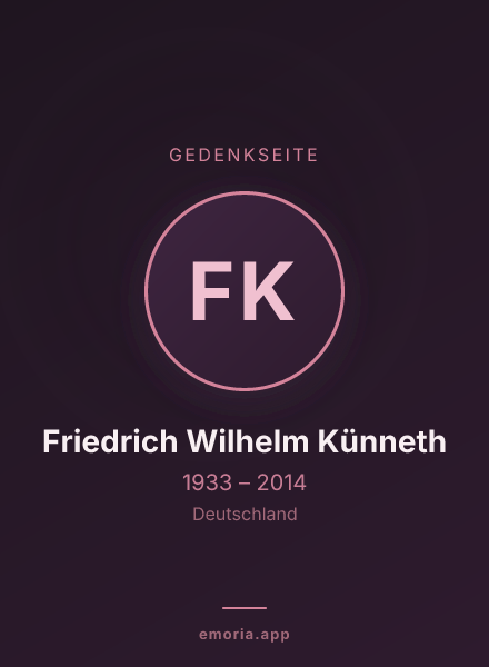 Gedenkportrait von Friedrich Wilhelm Künneth