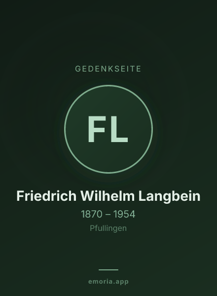 Gedenkportrait von Friedrich Wilhelm Langbein