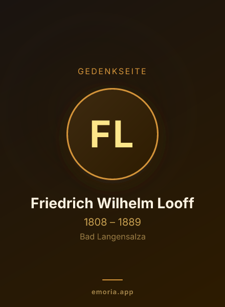 Gedenkportrait von Friedrich Wilhelm Looff