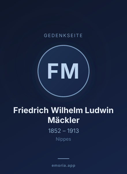 Gedenkportrait von Friedrich Wilhelm Ludwin Mäckler