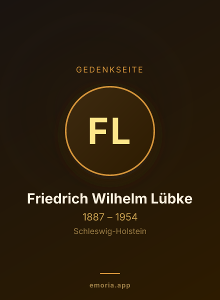 Gedenkportrait von Friedrich Wilhelm Lübke