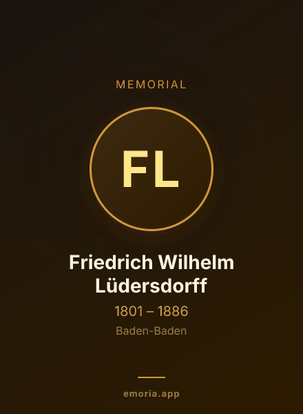 Memorial portrait of Friedrich Wilhelm Lüdersdorff