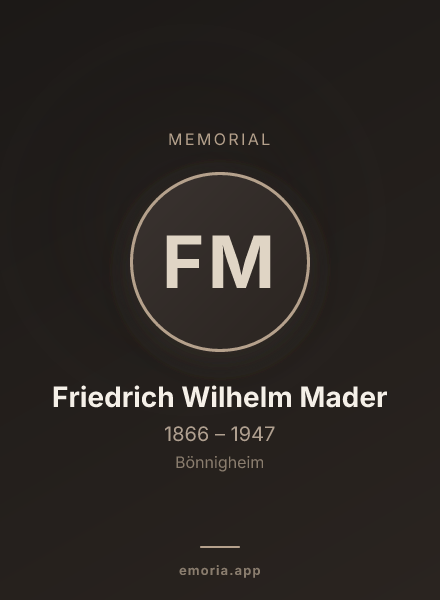 Memorial portrait of Friedrich Wilhelm Mader
