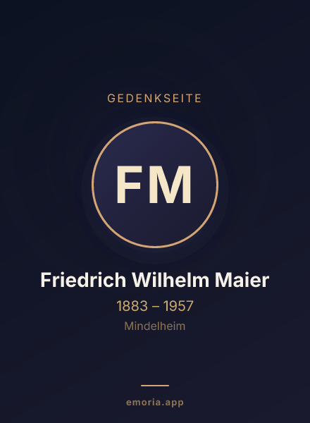 Gedenkportrait von Friedrich Wilhelm Maier
