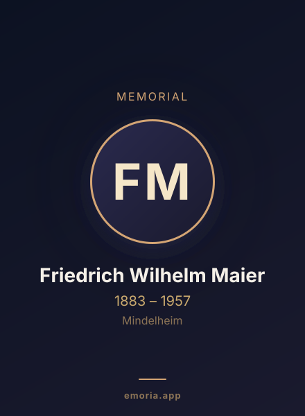 Memorial portrait of Friedrich Wilhelm Maier