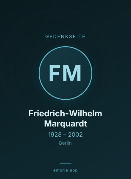 Gedenkportrait von Friedrich-Wilhelm Marquardt