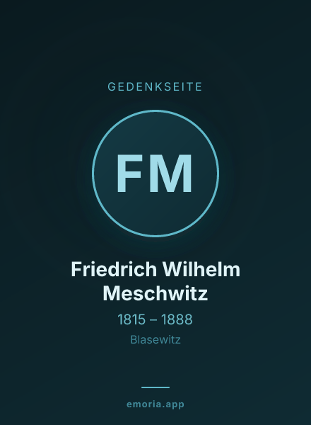 Gedenkportrait von Friedrich Wilhelm Meschwitz