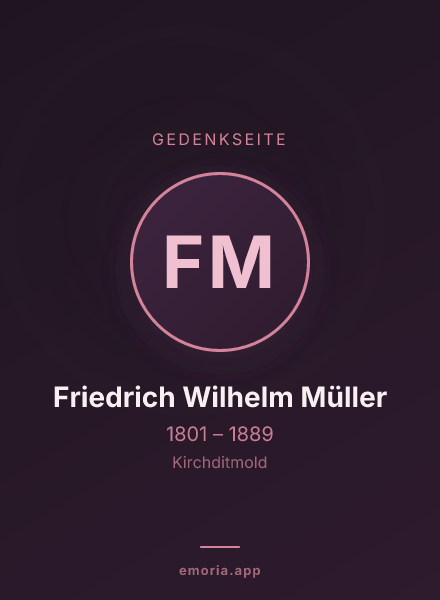 Gedenkportrait von Friedrich Wilhelm Müller