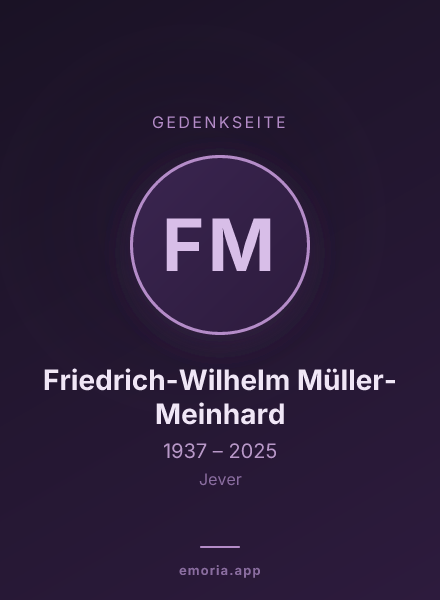 Gedenkportrait von Friedrich-Wilhelm Müller-Meinhard