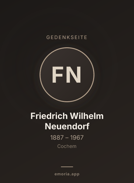 Gedenkportrait von Friedrich Wilhelm Neuendorf